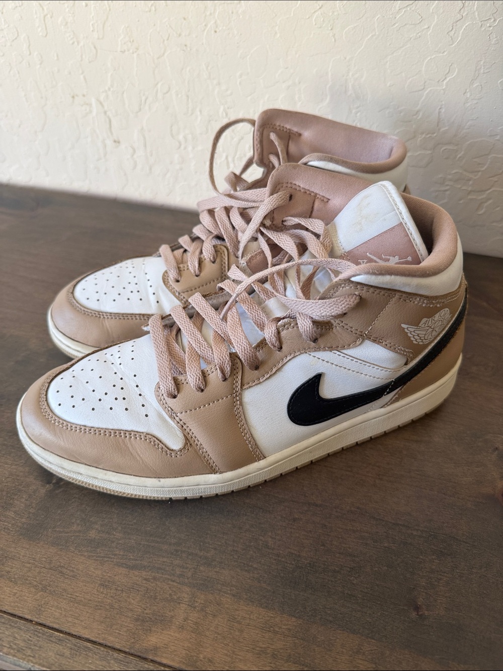 Nike Women’s Mid-Top Sneakers in Blush, White and Black